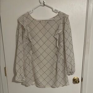 Elegant Loft White Checkered Women's Top